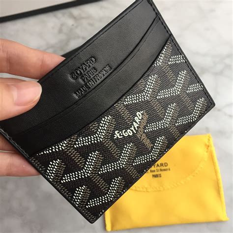 black goyard card holder|authentic goyard card holder.